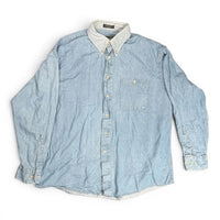 The Arrow Company Pastime Denim Button Down Shirt Size 17 34/35 The Arrow Company