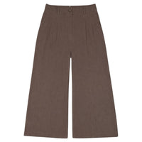 Zara Brown Wide Leg Pleated Trousers Size M