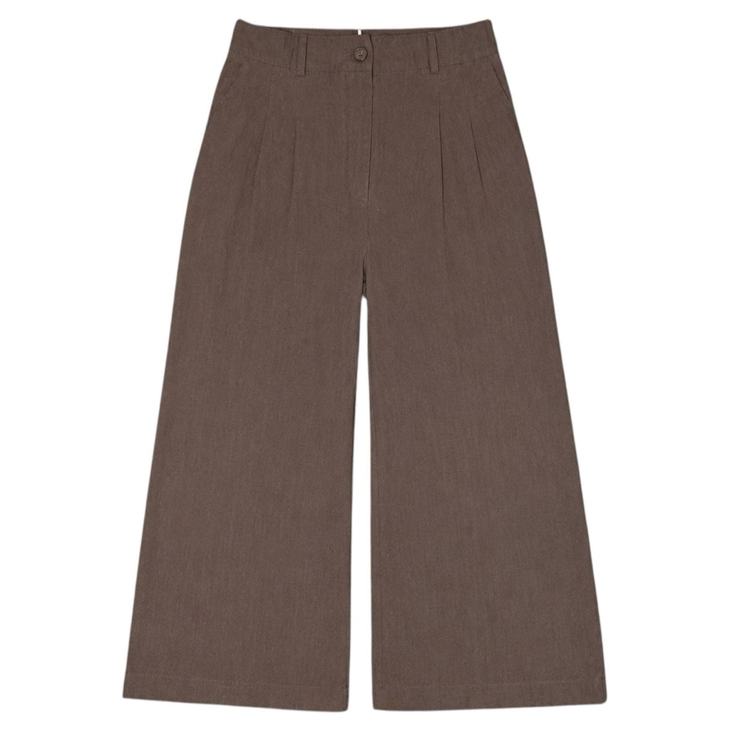 Zara Brown Wide Leg Pleated Trousers Size M