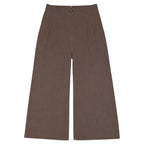 Zara Brown Wide Leg Pleated Trousers Size M