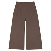 Zara Brown Wide Leg Pleated Trousers Size M Zara