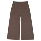 Zara Brown Wide Leg Pleated Trousers Size M Zara