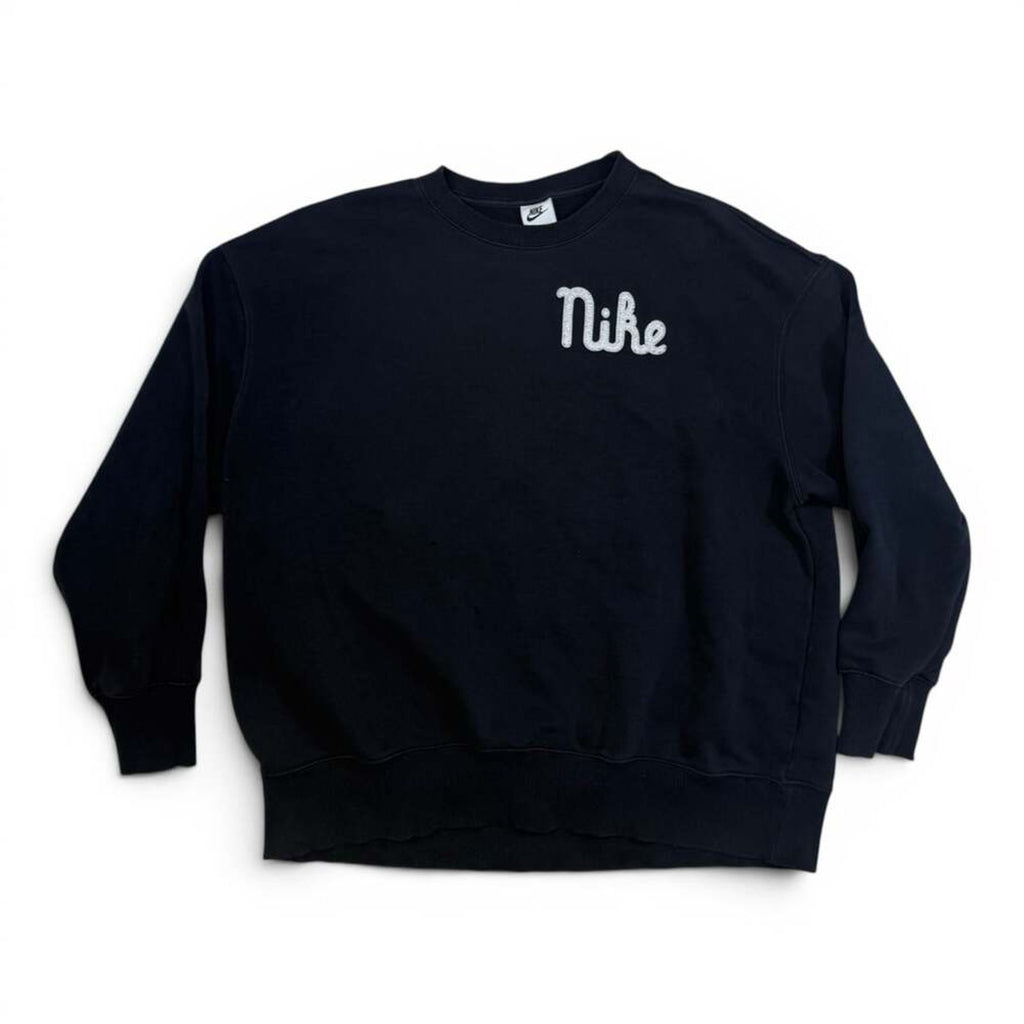 Nike Embroidered Logo Crewneck Sweatshirt Black Size L
