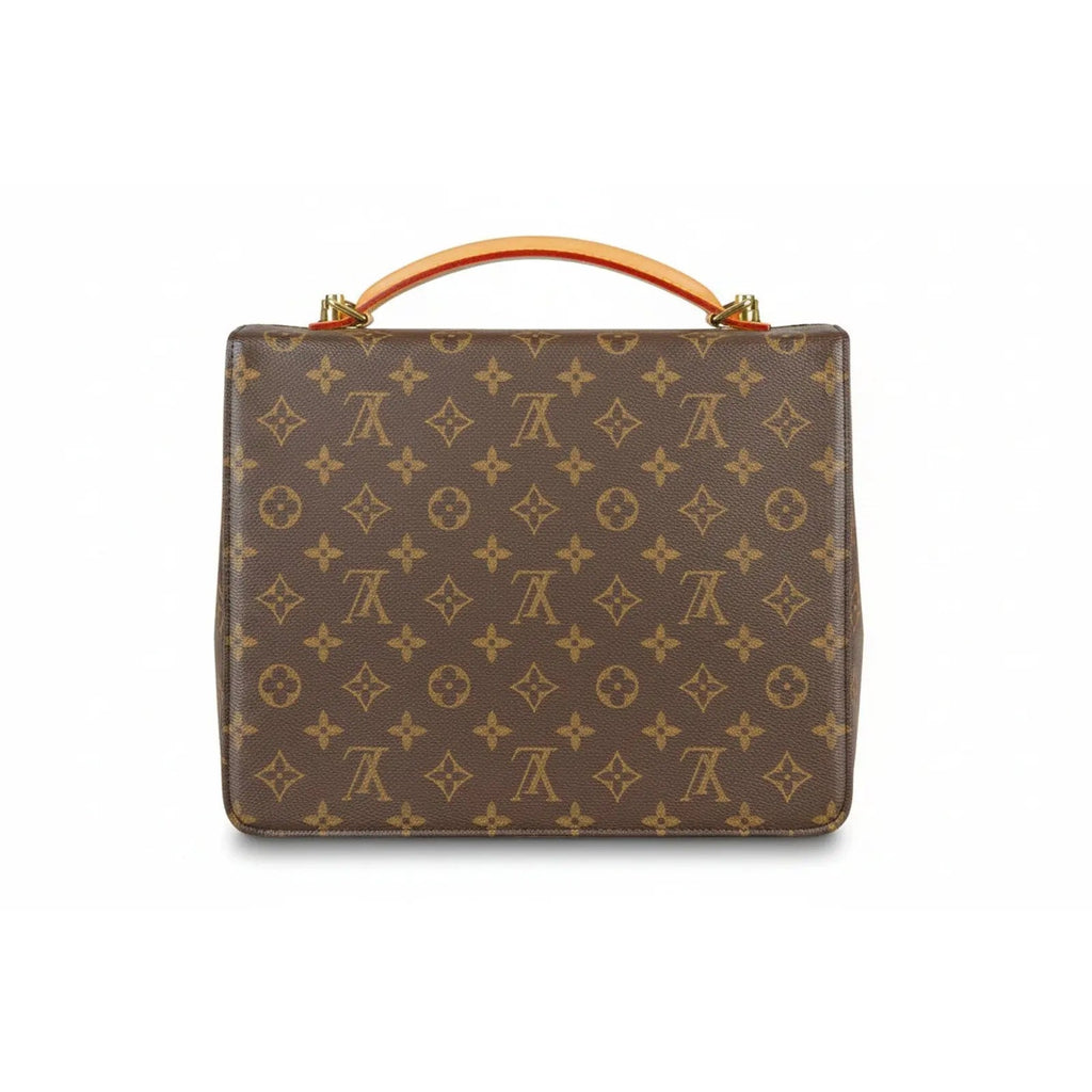 Louis Vuitton Monogram Monceau Top Handle Briefcase Bag Brown Vintage giving blooms foundation