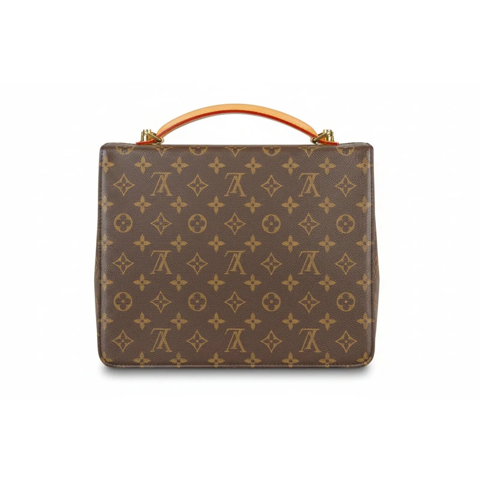 Louis Vuitton Monogram Monceau Top Handle Briefcase Bag Brown Vintage giving blooms foundation