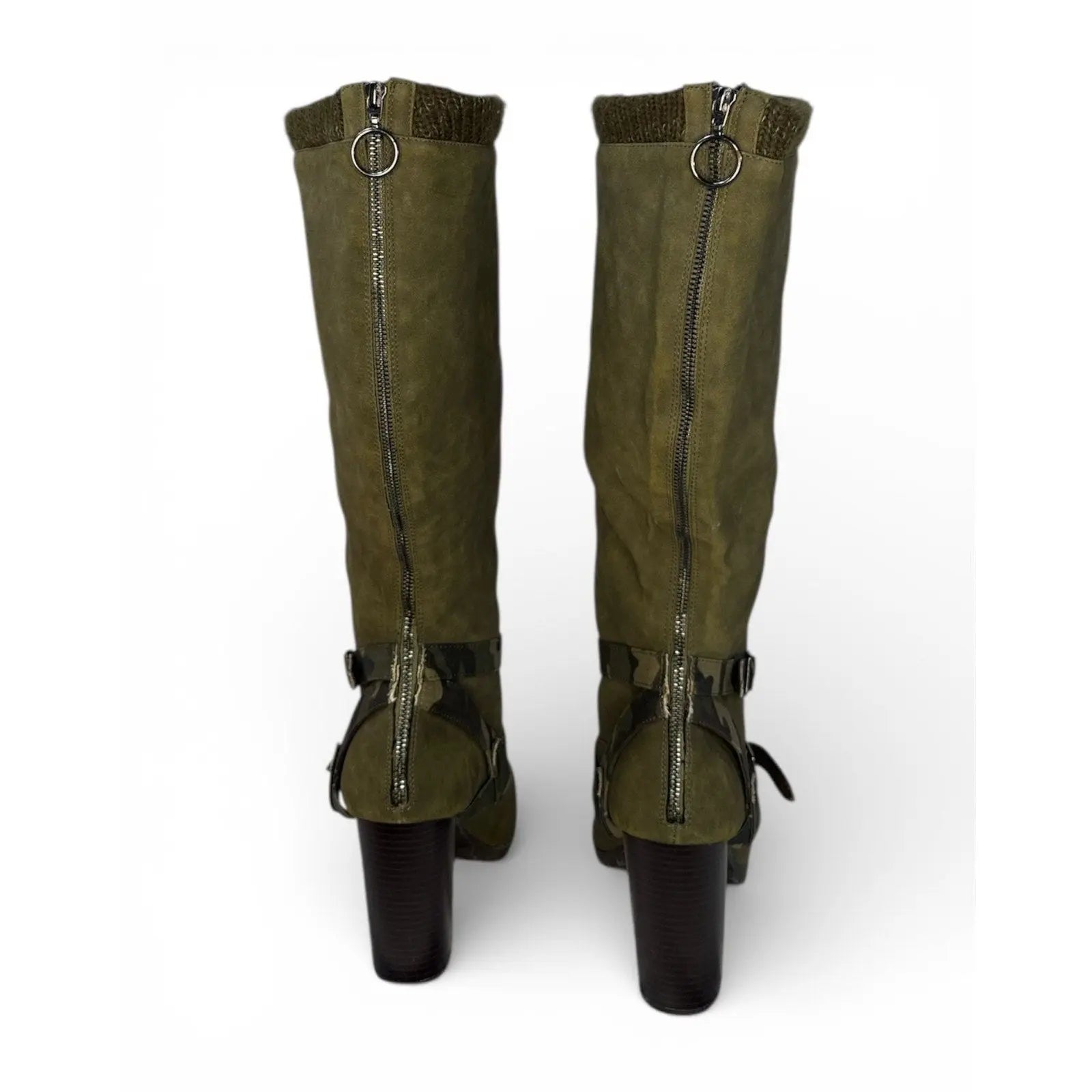 Suede Knee High Boots Green for Women for sale Unbranded