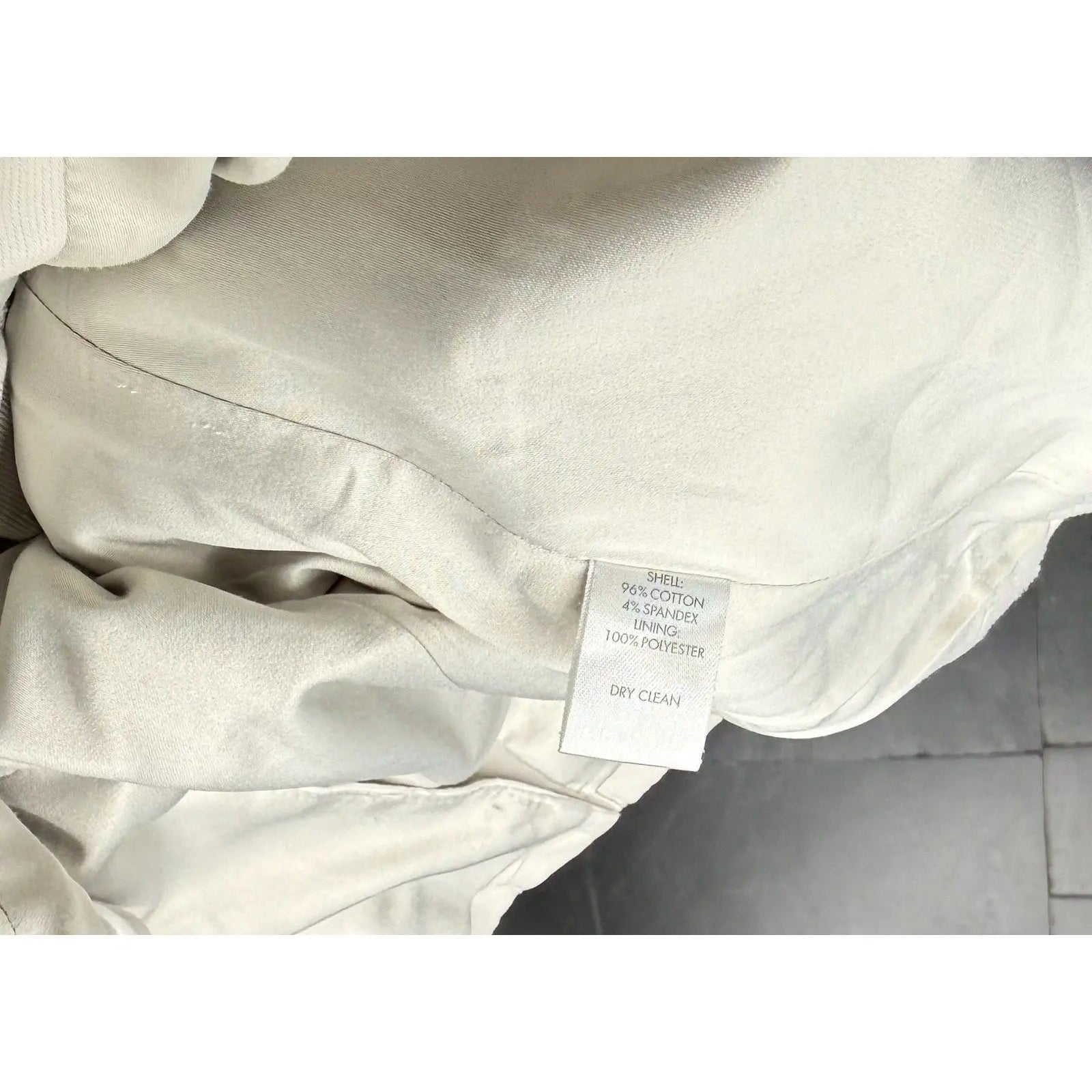 Calvin Klein Single Button Cotton Stretch Blazer Off-White Calvin Klein