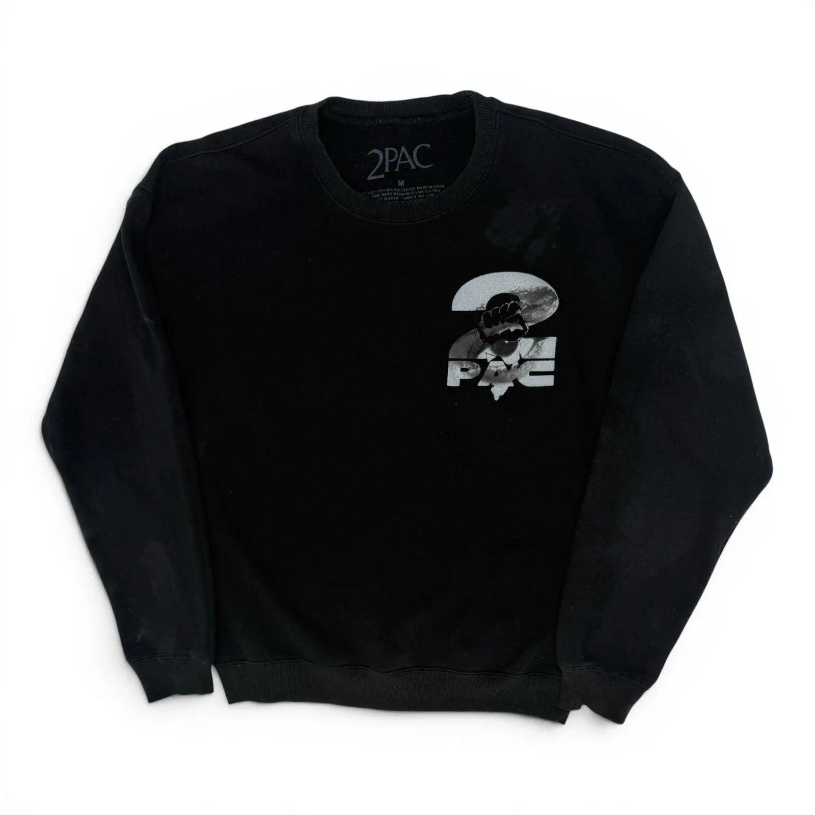 2Pac Against All Odds Black Graphic Crewneck Sweatshirt M 2Pac