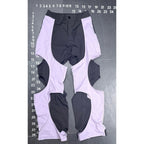 Lavender and Black Two-Tone Cut-Out Techwear Pants Fashion Trousers Size S Unbranded