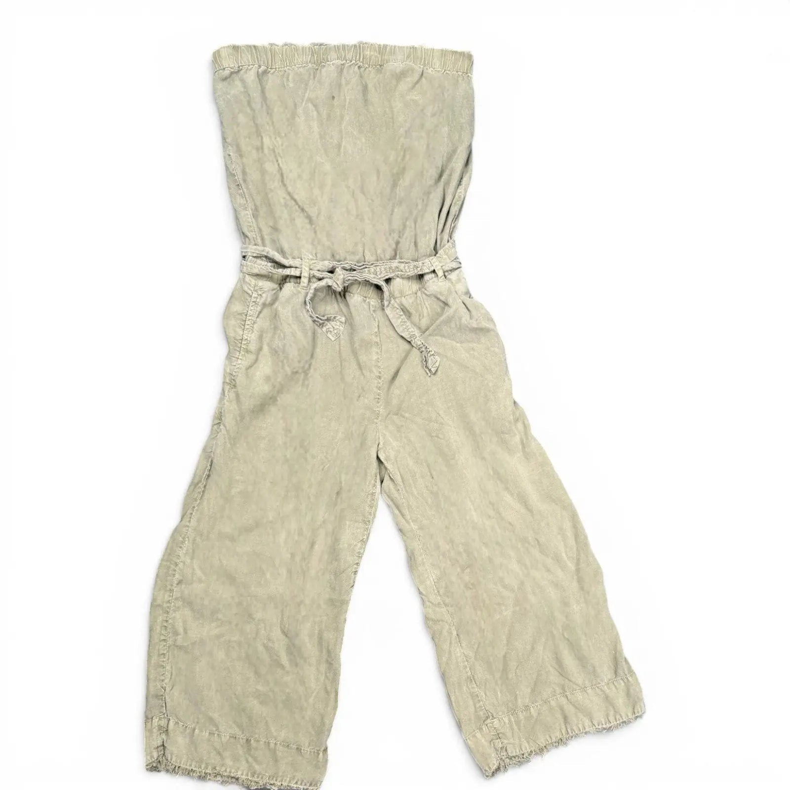Cloth & Stone Strapless Wide Leg Jumpsuit Olive Green Size S Cloth & stone