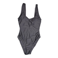 No Boundaries Women's Black One Piece High Cut Scoop Neck Swimsuit No Boundaries