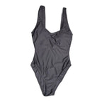 No Boundaries Women's Black One Piece High Cut Scoop Neck Swimsuit No Boundaries