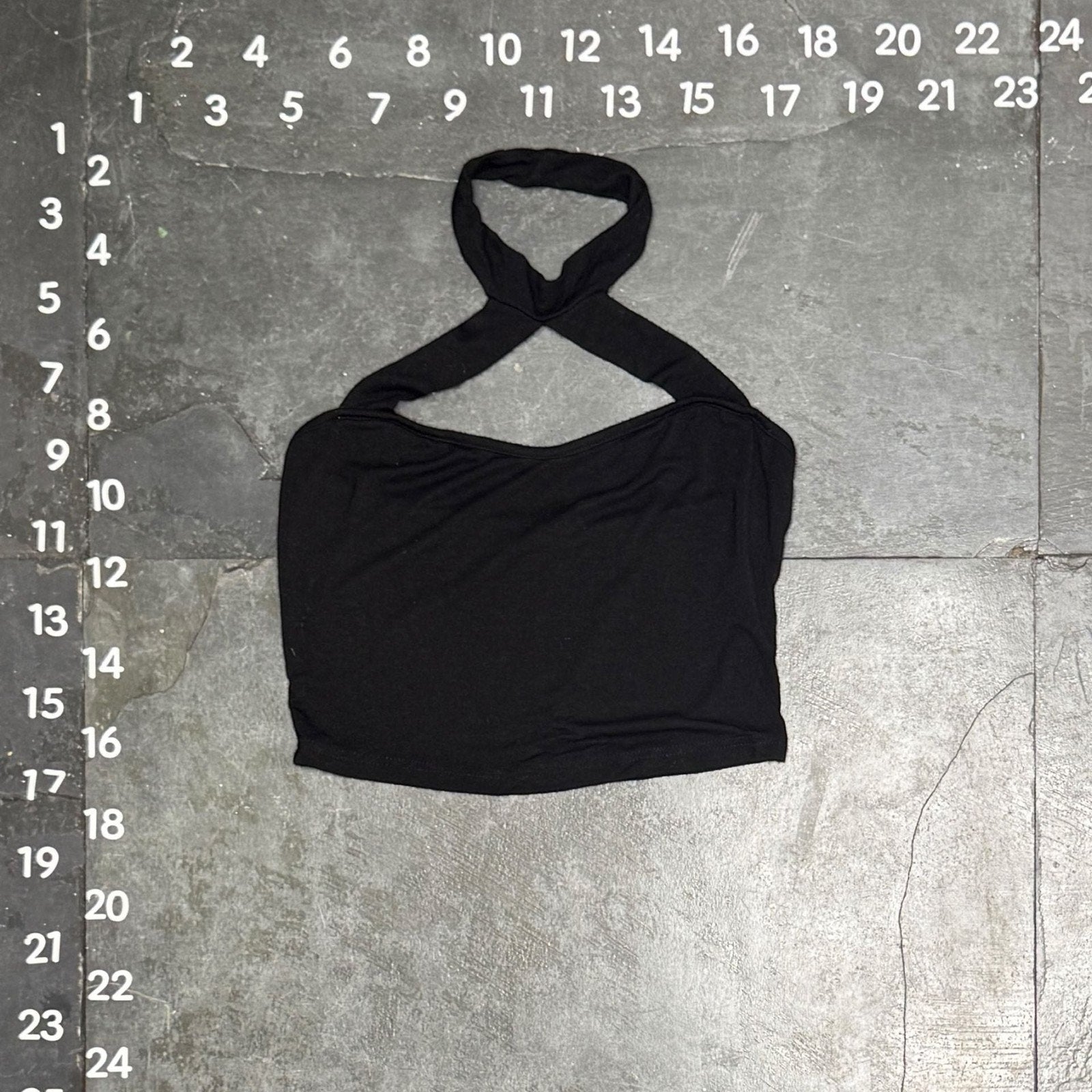 SHEIN Women's Black Cross Halter Neck Crop Tank Top