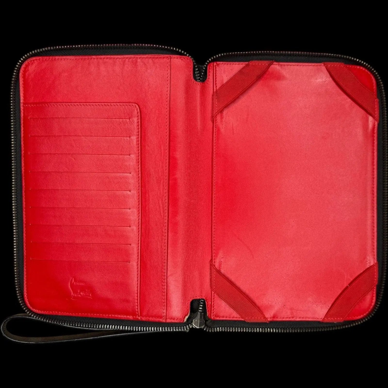 Christian Louboutin Black Spiked Leather Tablet Case Clutch Christian Louboutin