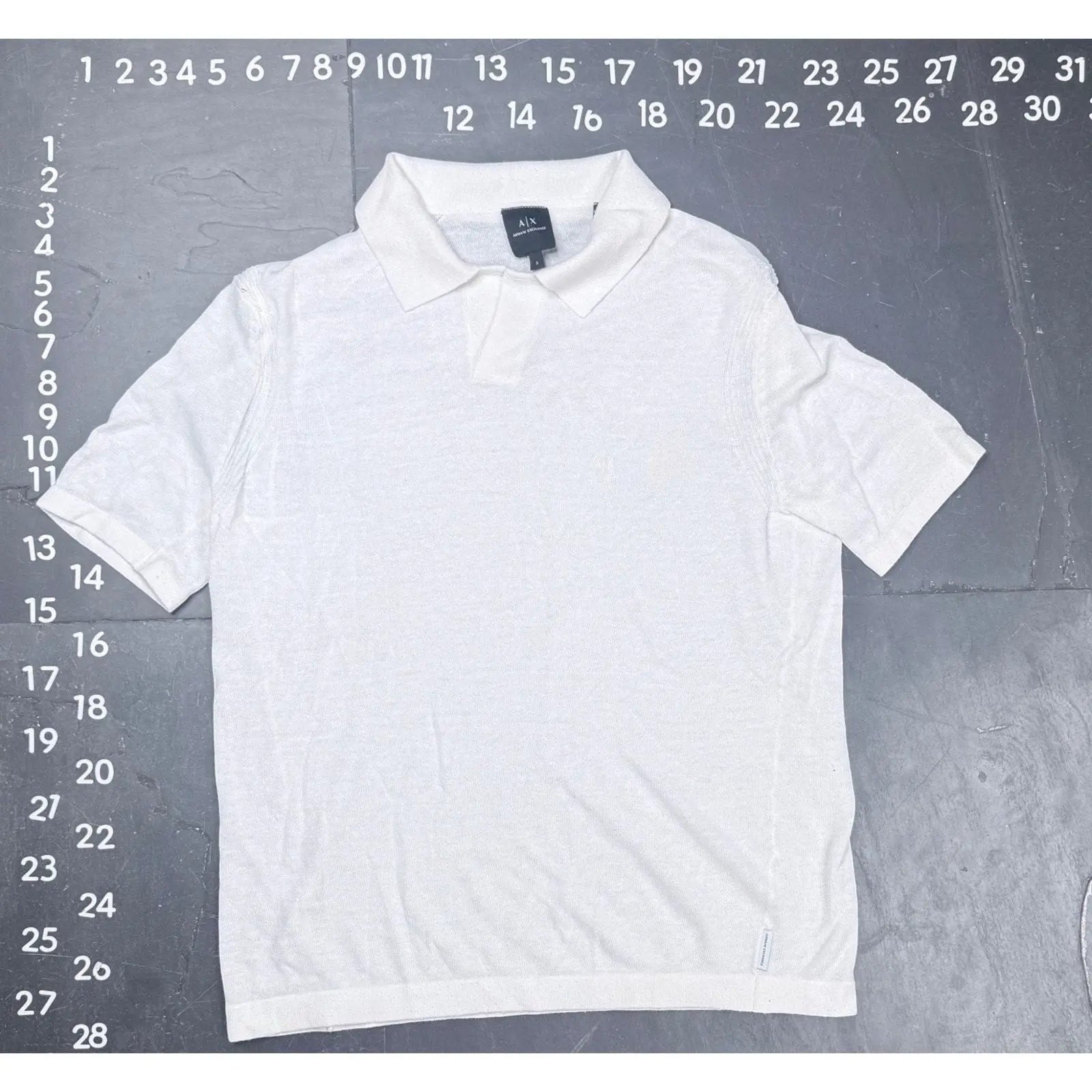 Armani Exchange White Knit Short Sleeve Polo Shirt Size S Armani Exchange