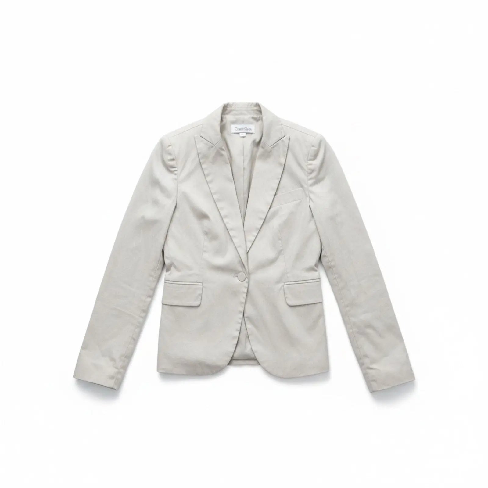 Calvin Klein Women's Beige Cotton Blend Blazer Size 0 Calvin Klein