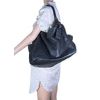 Yves Saint Laurent Vintage Black Textured Leather Downtown Tote Bag Yves Saint Laurent