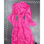 INC International Concepts Intimates Pink Animal Print Satin Long Robe Size S INC International Concepts