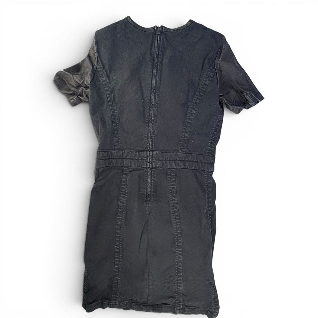 Marc by Marc Jacobs Leather Sleeve Denim Mini Dress Size 0