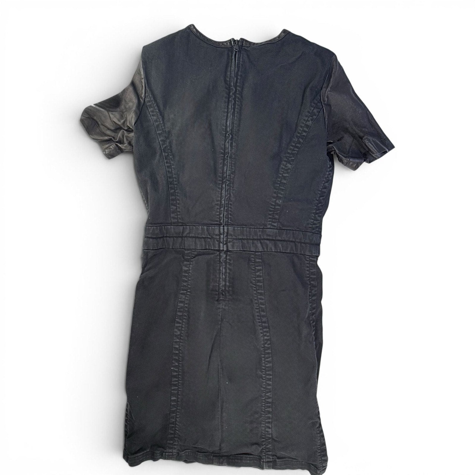Marc by Marc Jacobs Leather Sleeve Denim Mini Dress Size 0