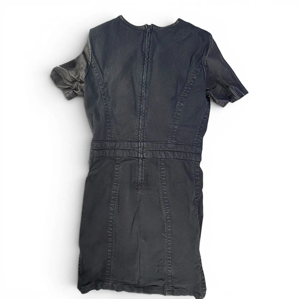 Marc by Marc Jacobs Leather Sleeve Denim Mini Dress Size 0 Marc by Marc Jacobs
