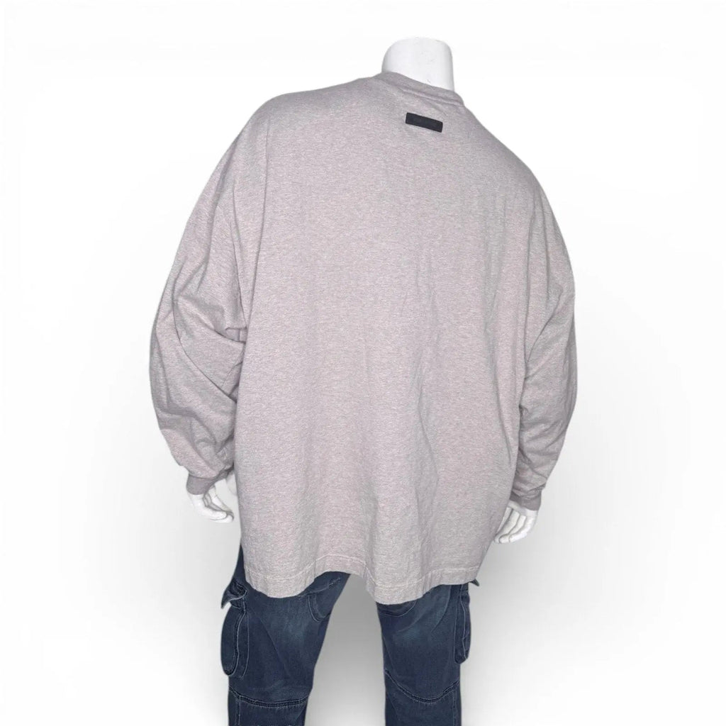 ESSENTIALS Fear of God Heather Grey Crew Neck Long Sleeve T-Shirt Fear of God Essentials