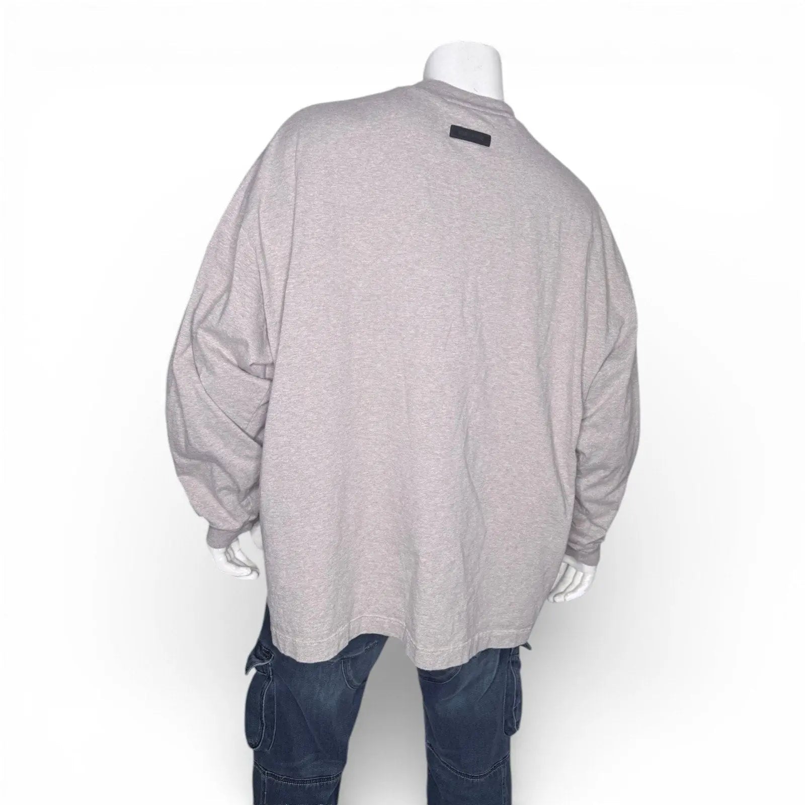 ESSENTIALS Fear of God Heather Grey Crew Neck Long Sleeve T-Shirt Fear of God Essentials