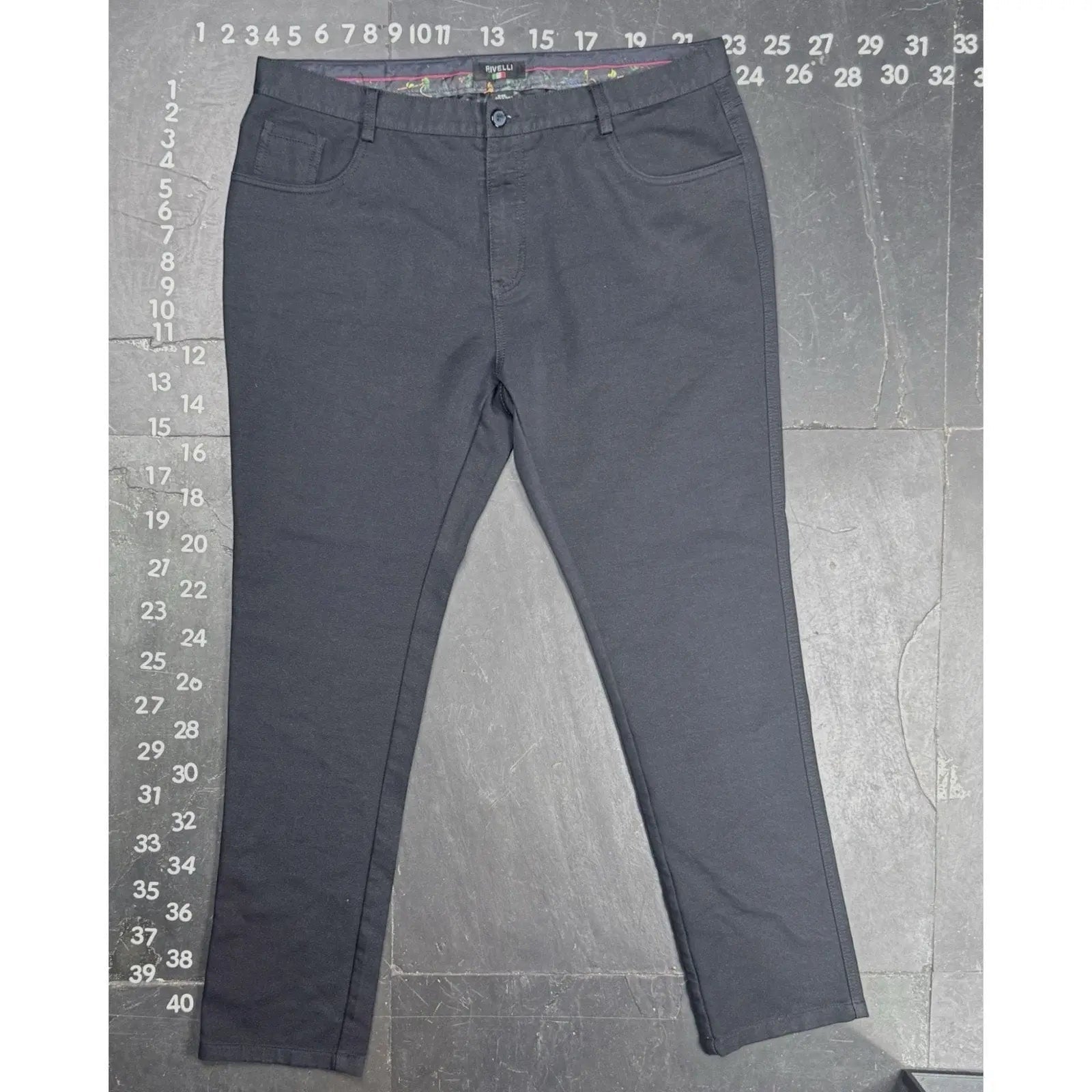 Rivelli Men's 5-Pocket Chino Pants Size 40x32 Dark Grey Rivelli