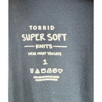 Torrid Super Soft Knit T-Shirt Black V-Back Strappy Detail Size 1 Torrid
