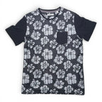 Beans x Bones Men's Hibiscus Print Pocket T-Shirt Size L Beans & Bones