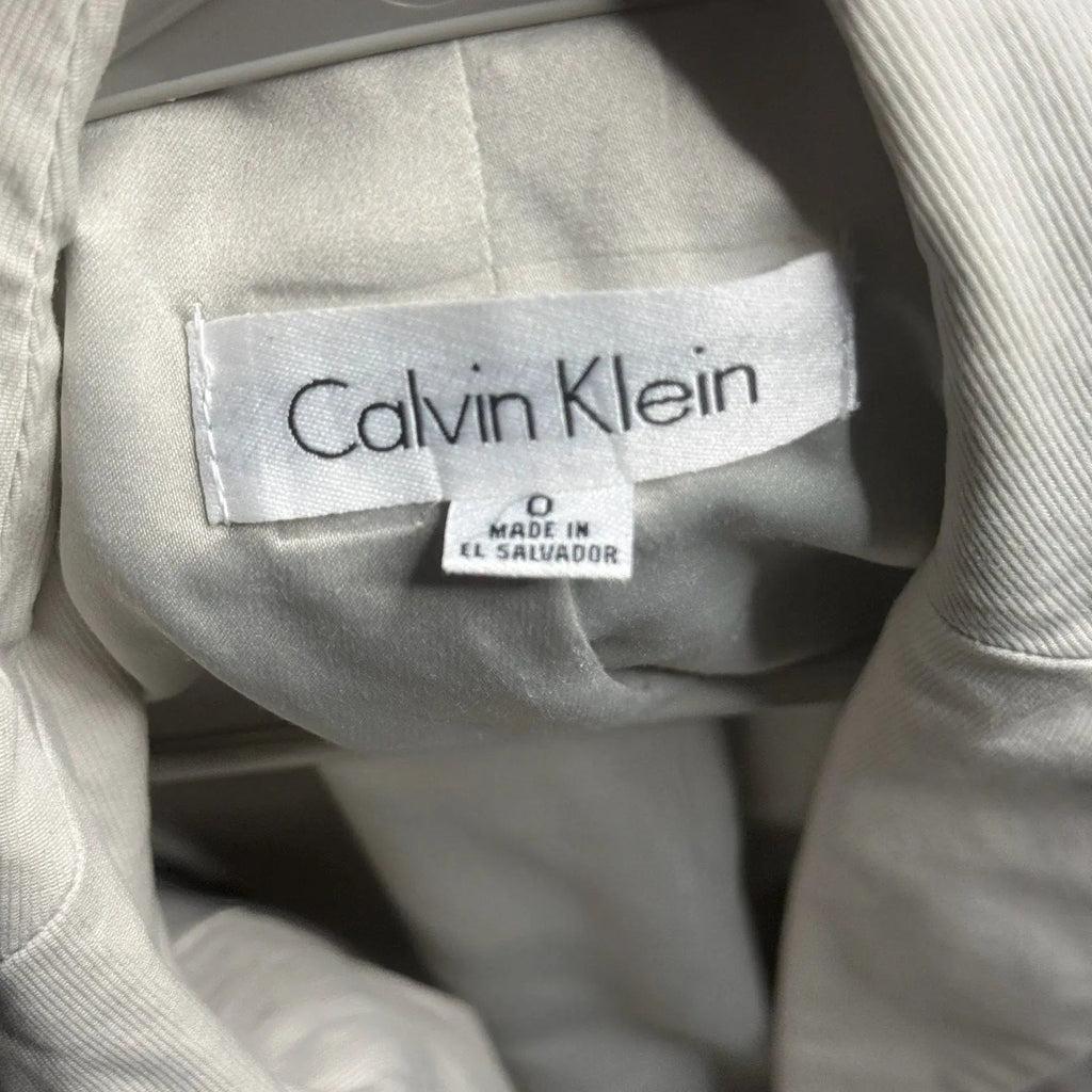 Calvin Klein Women's Beige Cotton Blend Blazer Size 0 Calvin Klein