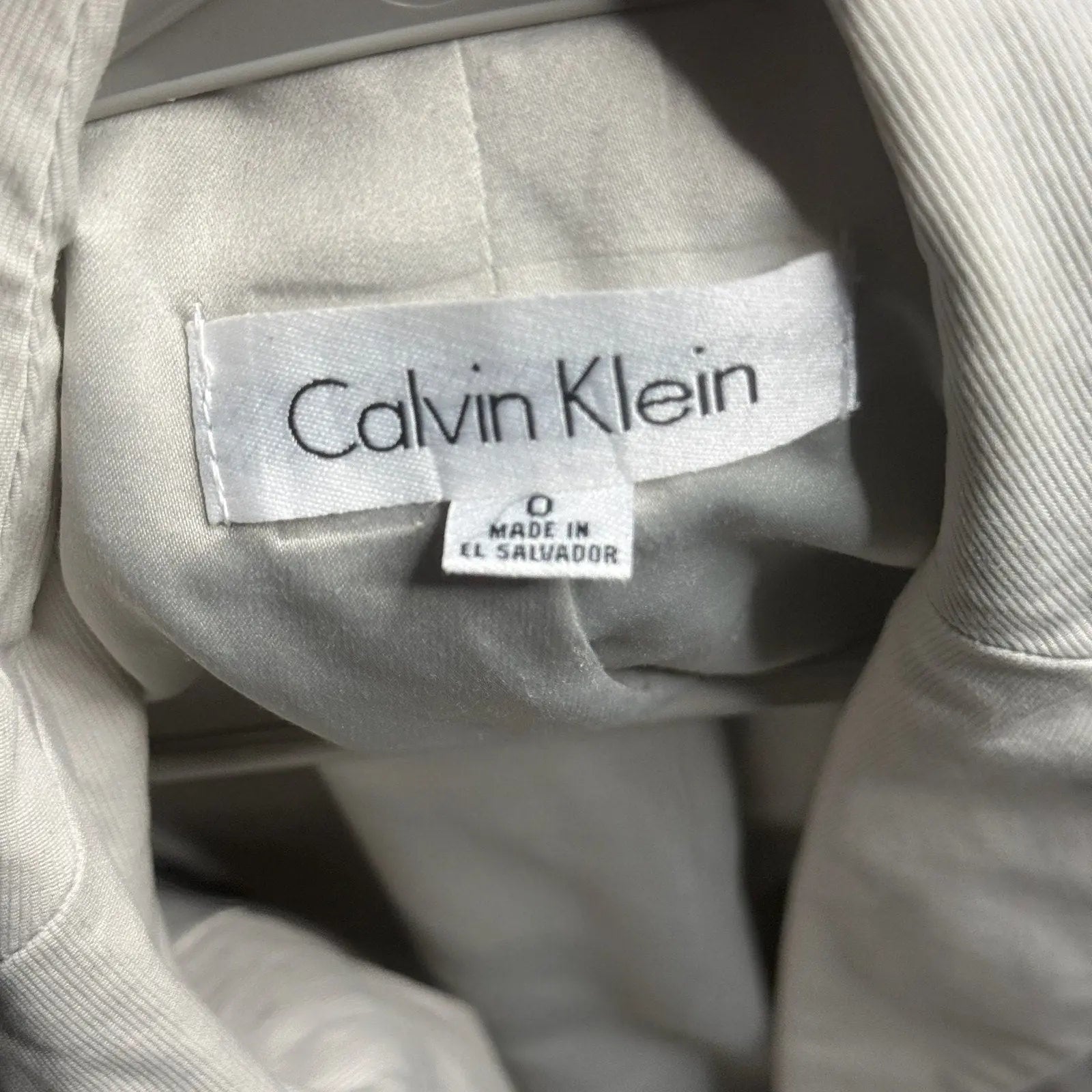 Calvin Klein Women's Beige Cotton Blend Blazer Size 0 Calvin Klein