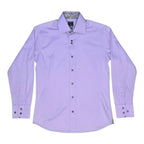 Absolute Rebellion Slim Fit Purple Dress Shirt with Paisley Contrast Collar giving blooms foundation