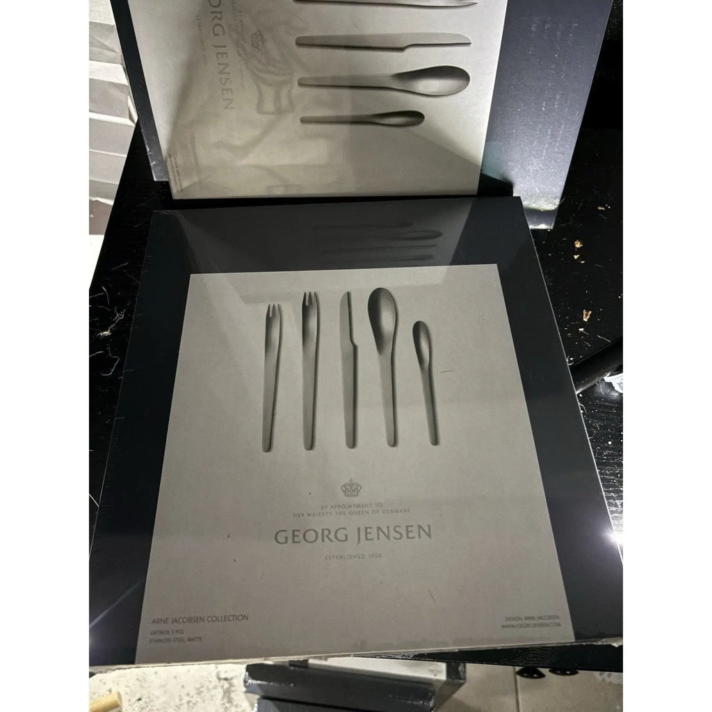 Arne Jacobsen by Georg Jensen Stainless Service for 5 Sets 25 pieces NEW SEALED Georg Jensen