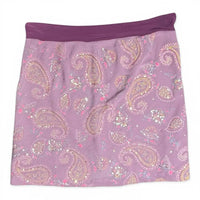 Vintage Y2K Charlotte Russe Purple Paisley Glitter Mesh Mini Skirt - O.M.T.HRIFT