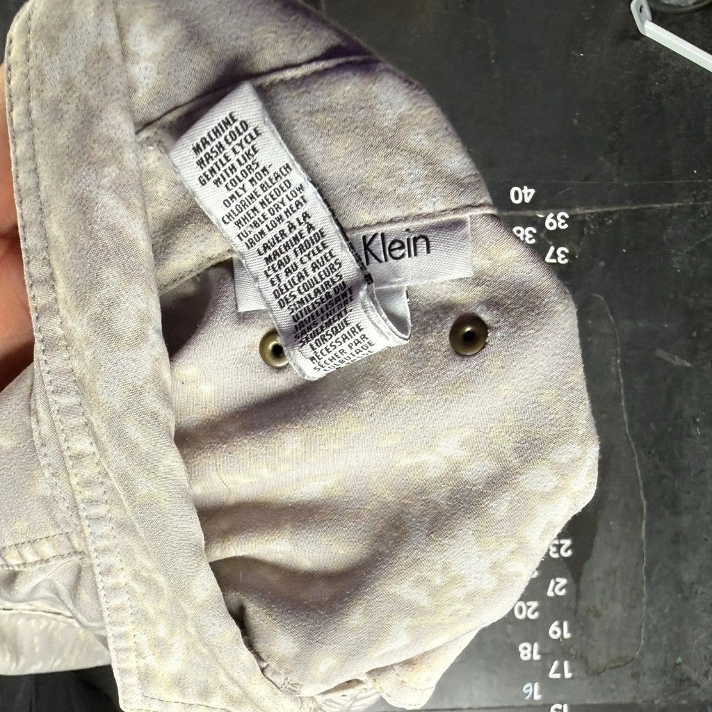 Calvin Klein Snakeskin Print Roll-Tab Sleeve Utility Button Down Shirt Calvin Klein