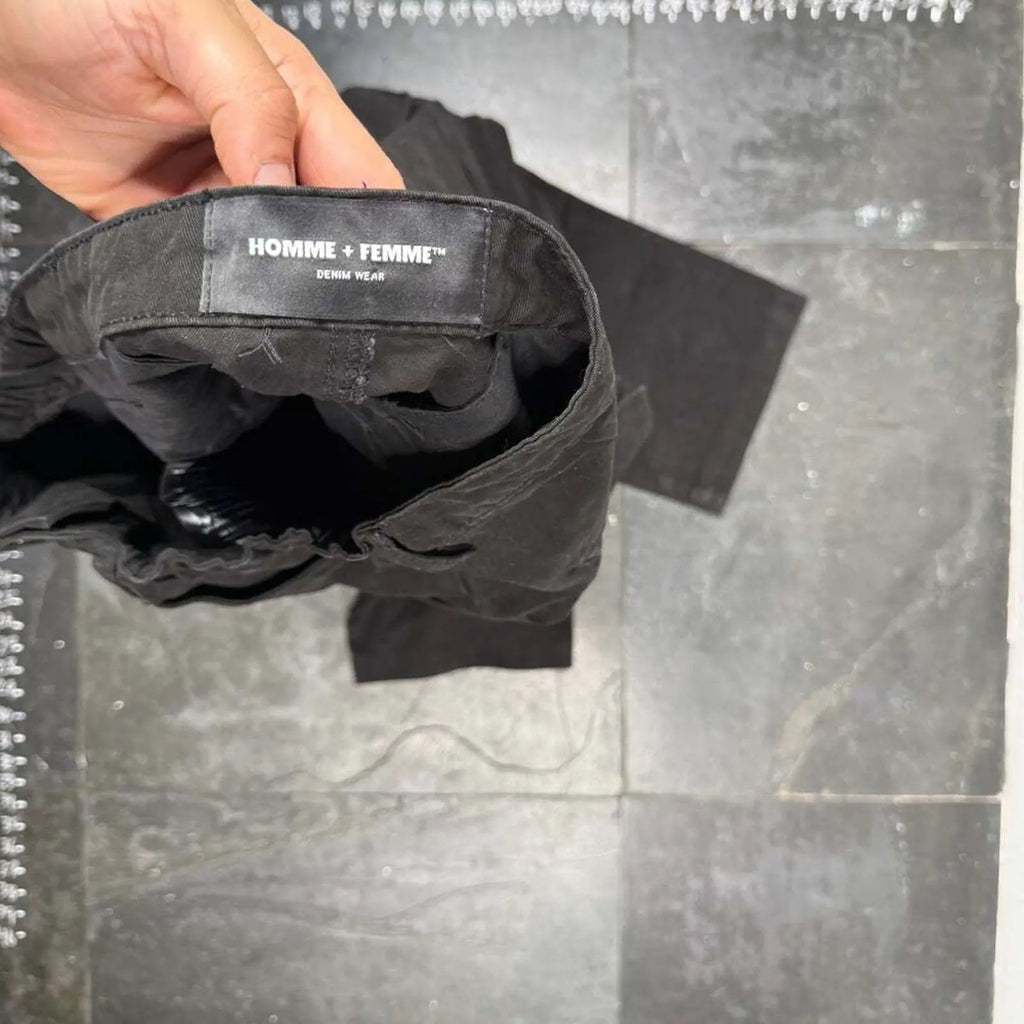 Homme + Femme Black Multi-Pocket Cargo Pants Size 36 Homme + Femme