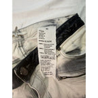 Maje Tie-Dye Acid Wash Skinny Jeans with Faux Leather Waistband Maje