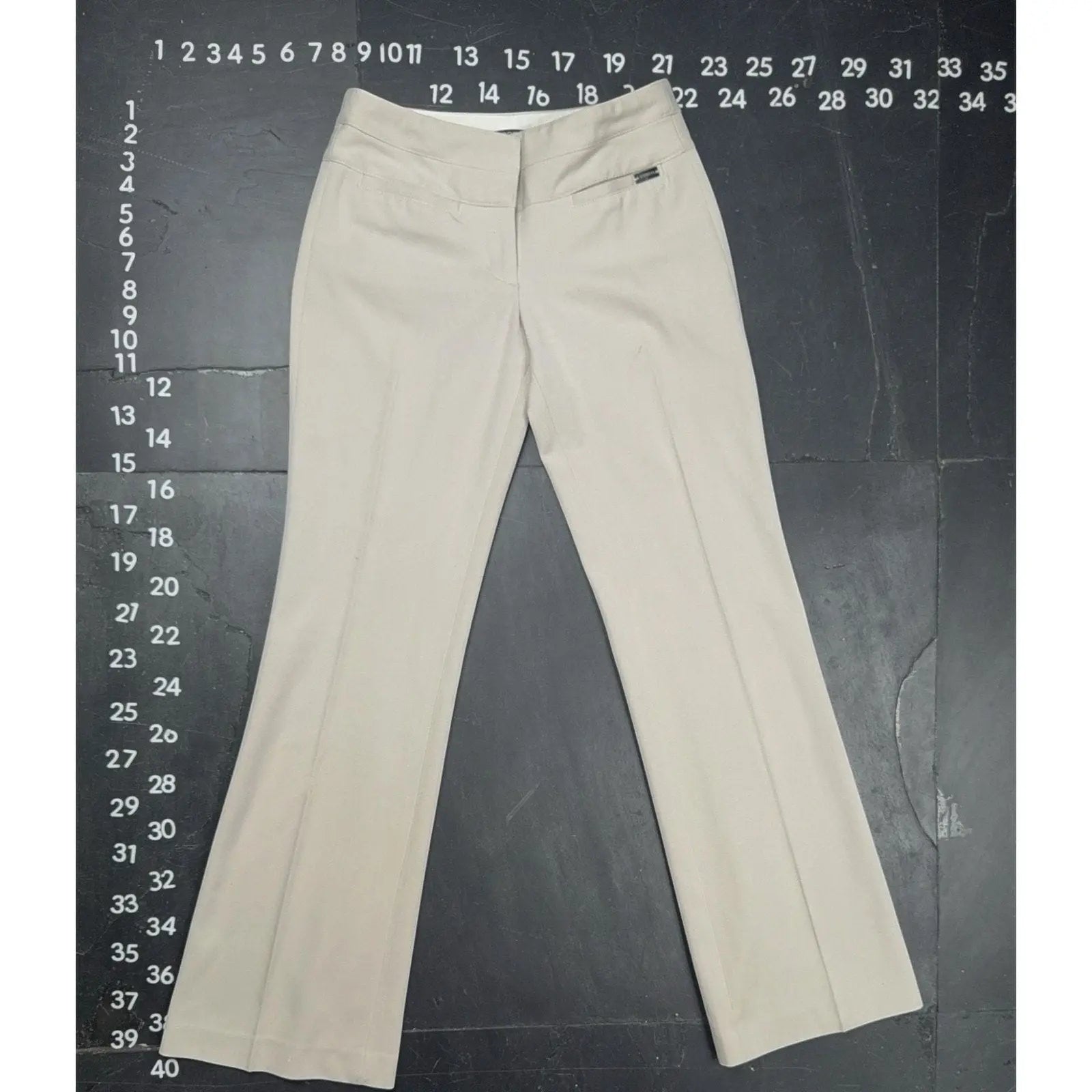 Express Editor Beige Flare Leg Dress Pants Express