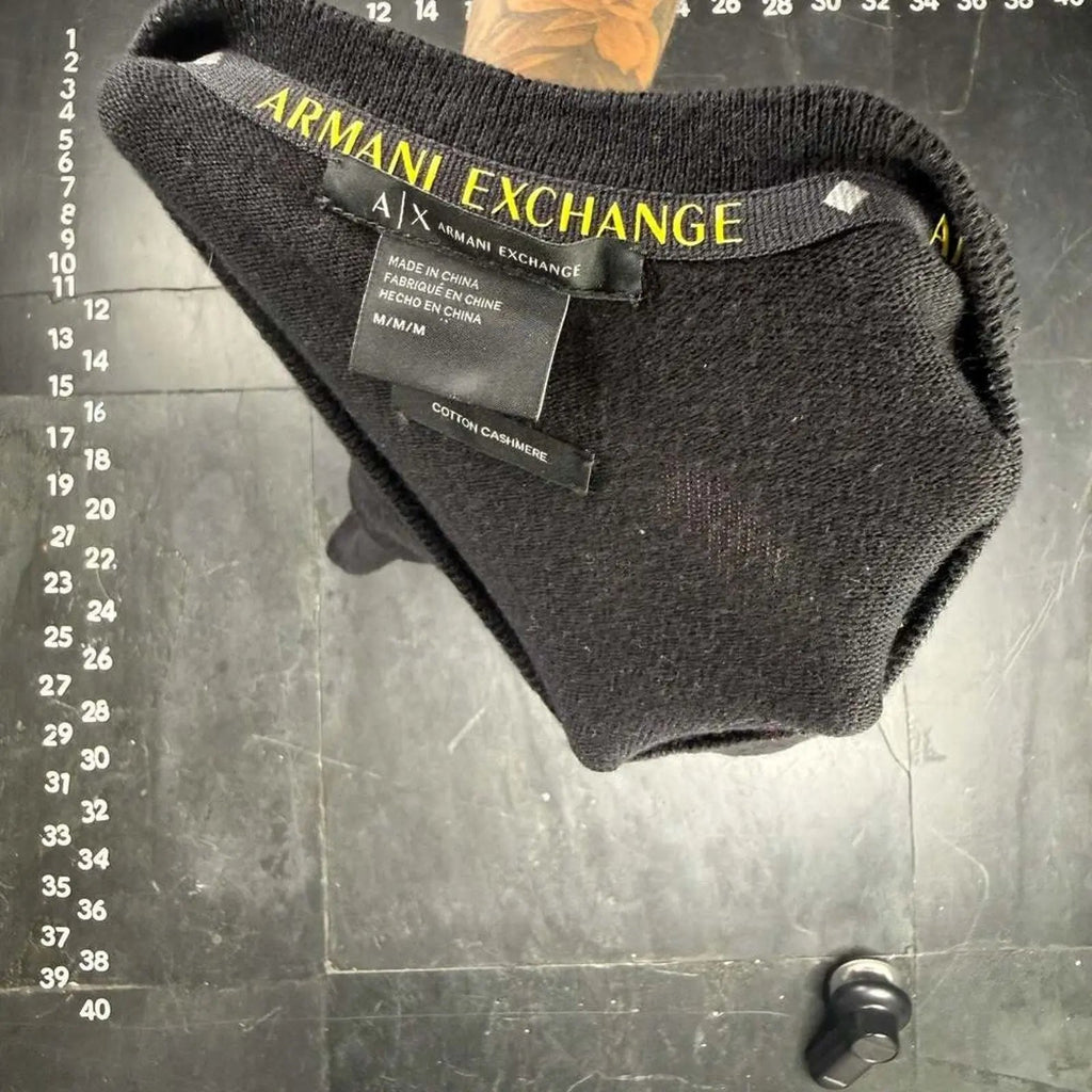 Armani Exchange Cotton Cashmere V-Neck Sweater Black Size M Armani Exchange