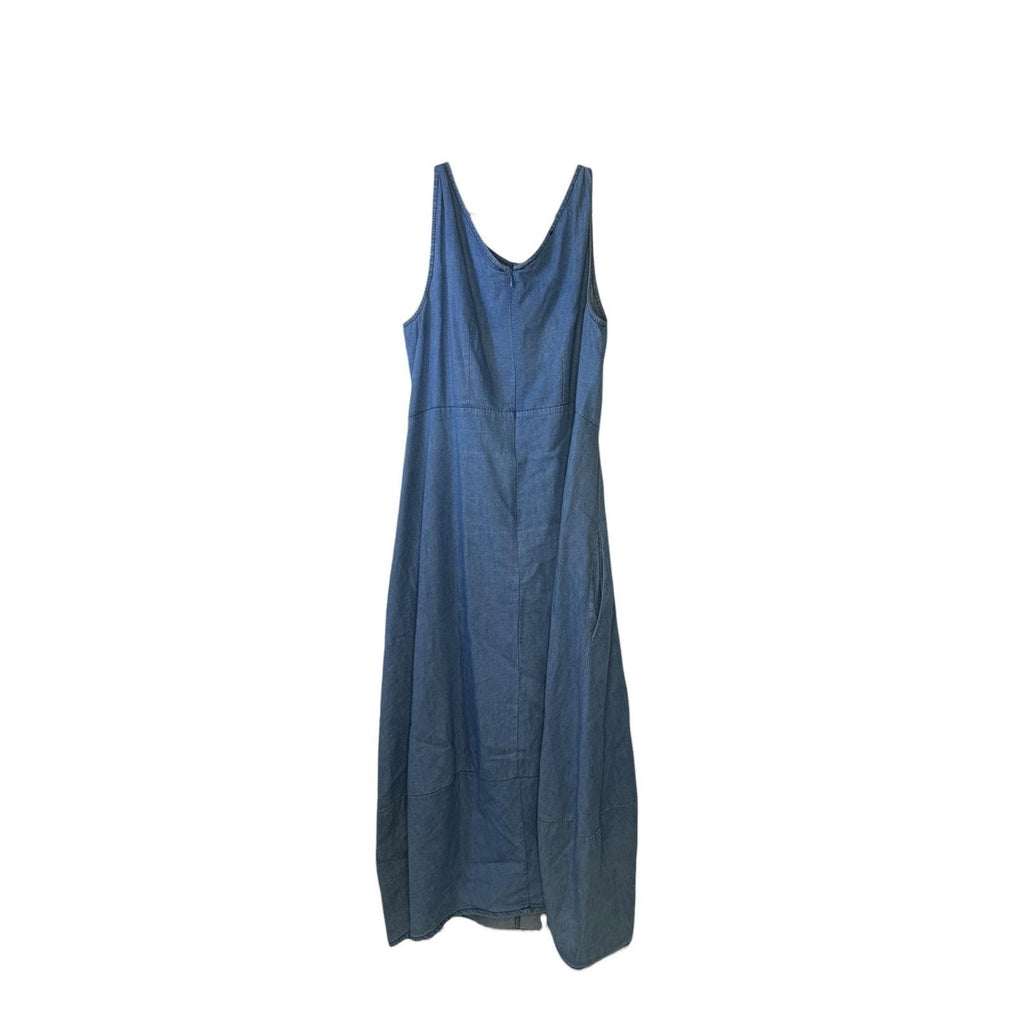Rosarosae Made In Italy Blue Denim Sleeveless Maxi A-Line Dress rosarosae