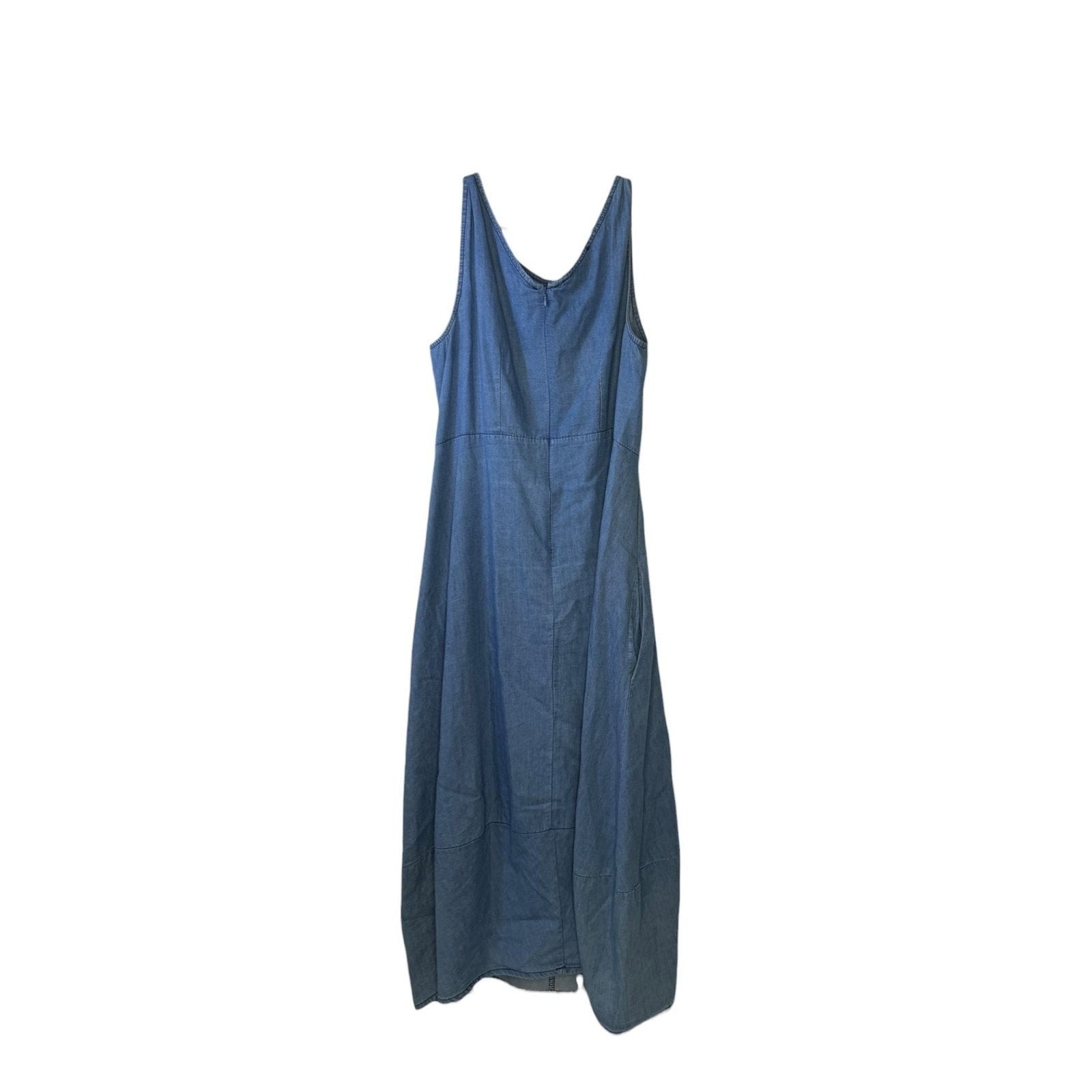 Rosarosae Made In Italy Blue Denim Sleeveless Maxi A-Line Dress rosarosae