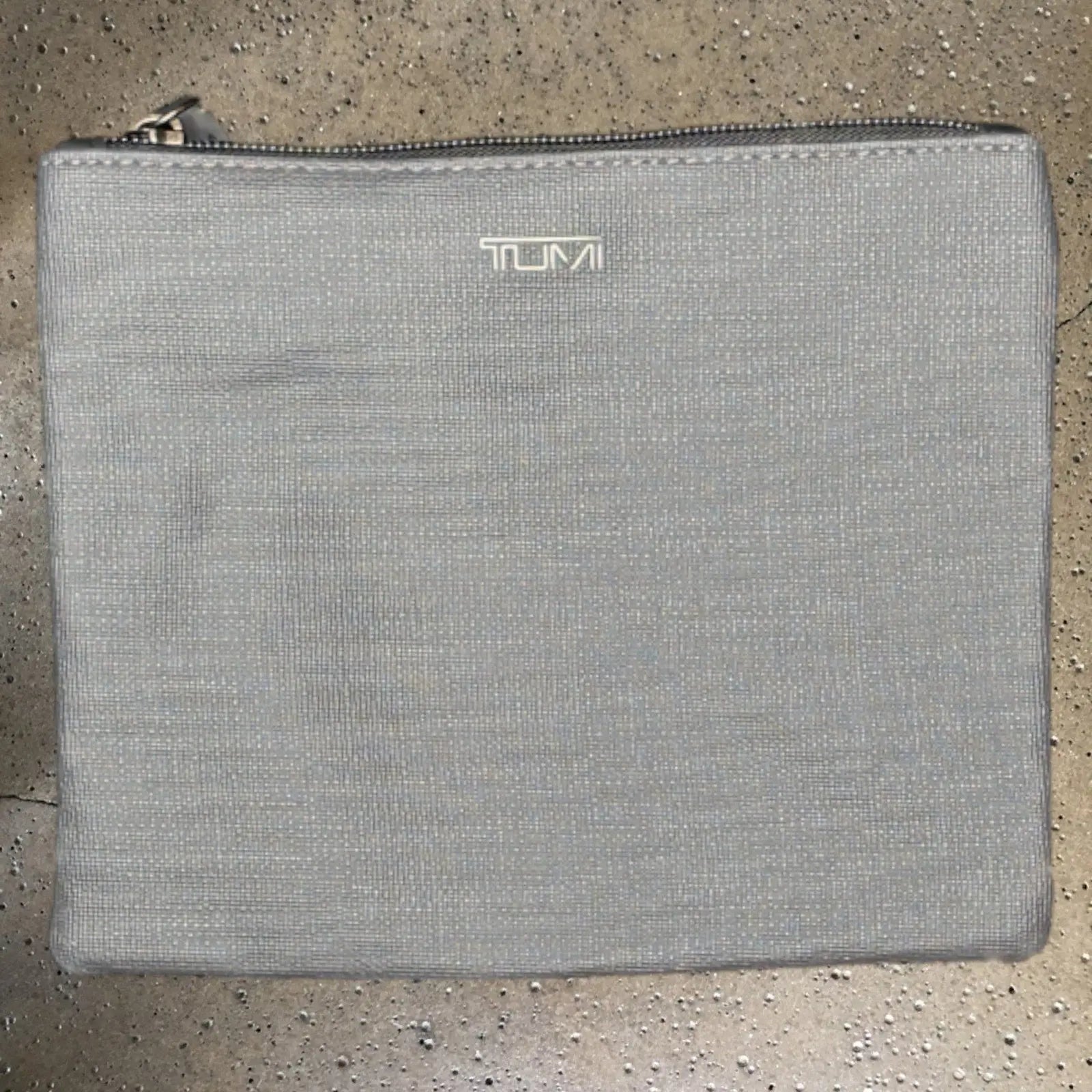 TUMI Gray Zip Travel Organizer Pouch Ballistic Nylon TUMI