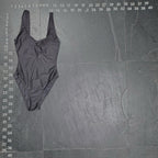 No Boundaries Women's Black One Piece High Cut Scoop Neck Swimsuit No Boundaries