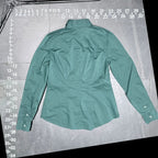 New York & Company 7th Avenue Design Studio Teal Button Down Long Sleeve Shirt X New York & Company