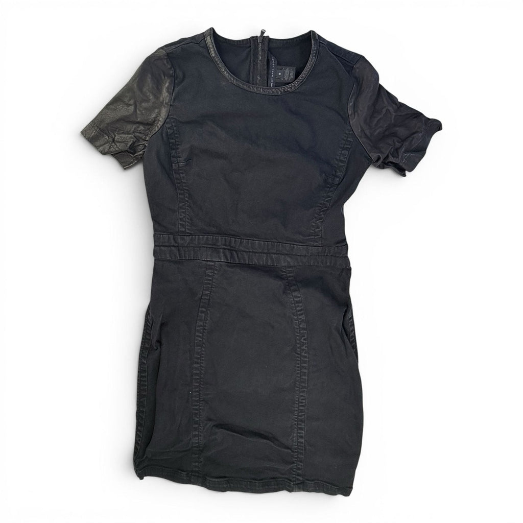 Marc by Marc Jacobs Leather Sleeve Denim Mini Dress Size 0