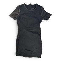 Marc by Marc Jacobs Leather Sleeve Denim Mini Dress Size 0 Marc by Marc Jacobs
