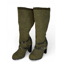 Suede Knee High Boots Green for Women for sale Unbranded