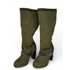 Suede Knee High Boots Green for Women for sale Unbranded