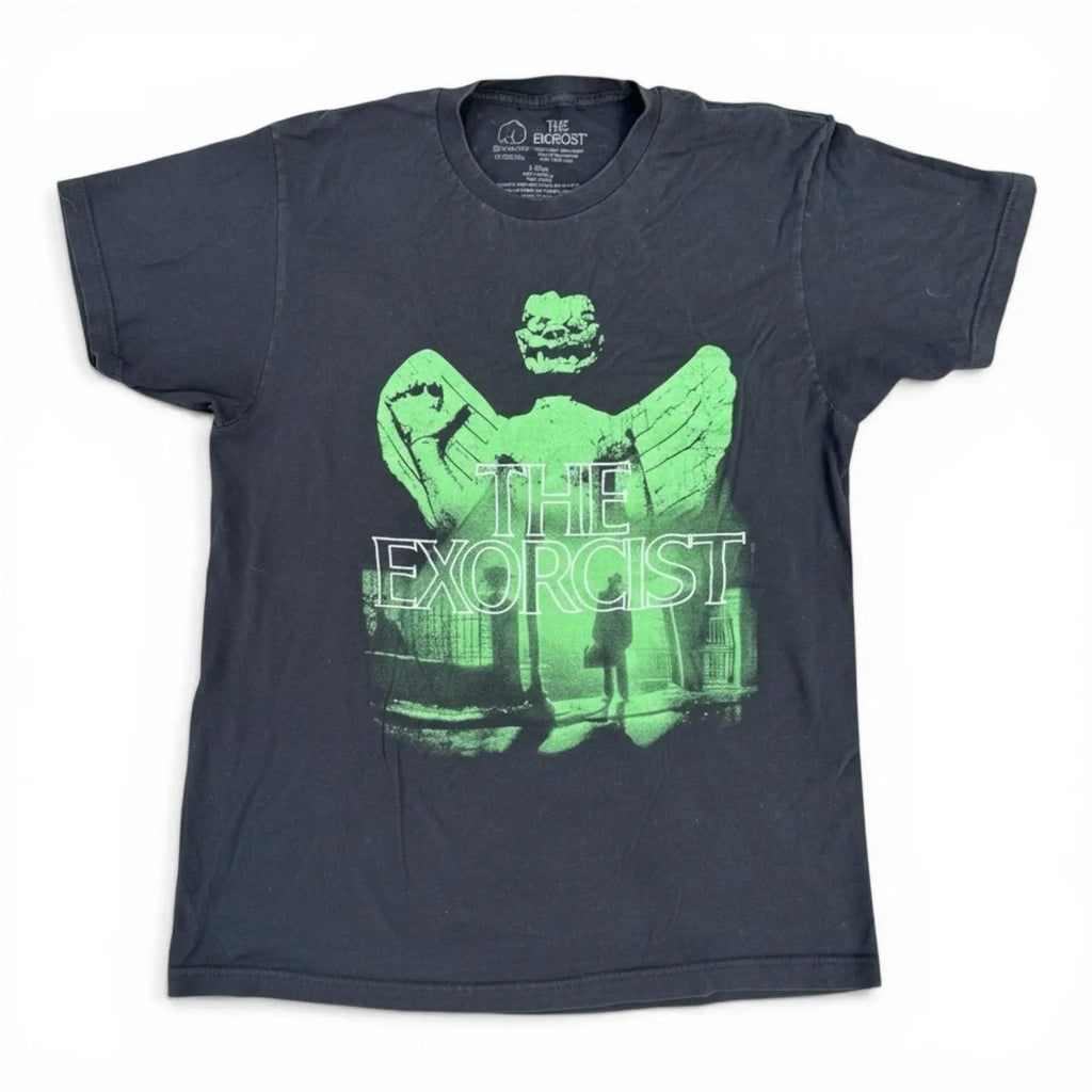The Exorcist Men's Graphic T-Shirt Neon Green Pazuzu Statue Poster Art Black Siz The Exorcist